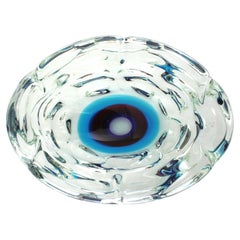 Murano XL Fulvio Bianconi A Fasce Sommerso Art Glass Centerpiece Bowl