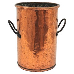 French Copper Tall Cauldron or Planter with Handles