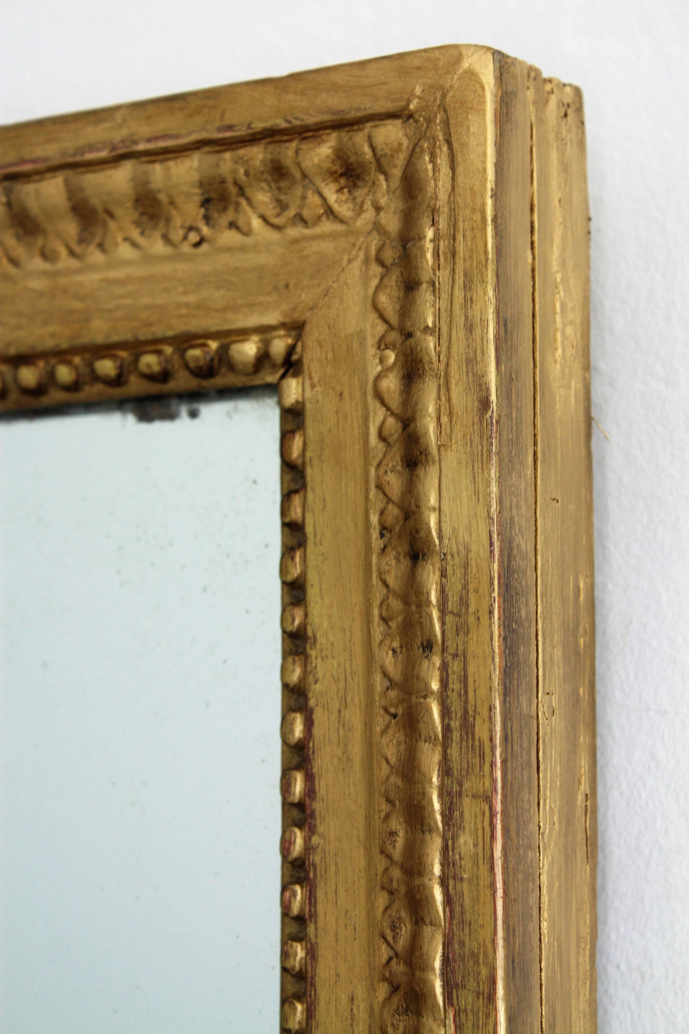 French Antique Louis XVI Carved Giltwood Mirror 1