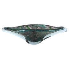 AVEM Murano Pulegoso Purple Blue Italian Art Glass Centerpiece Vase, 1950