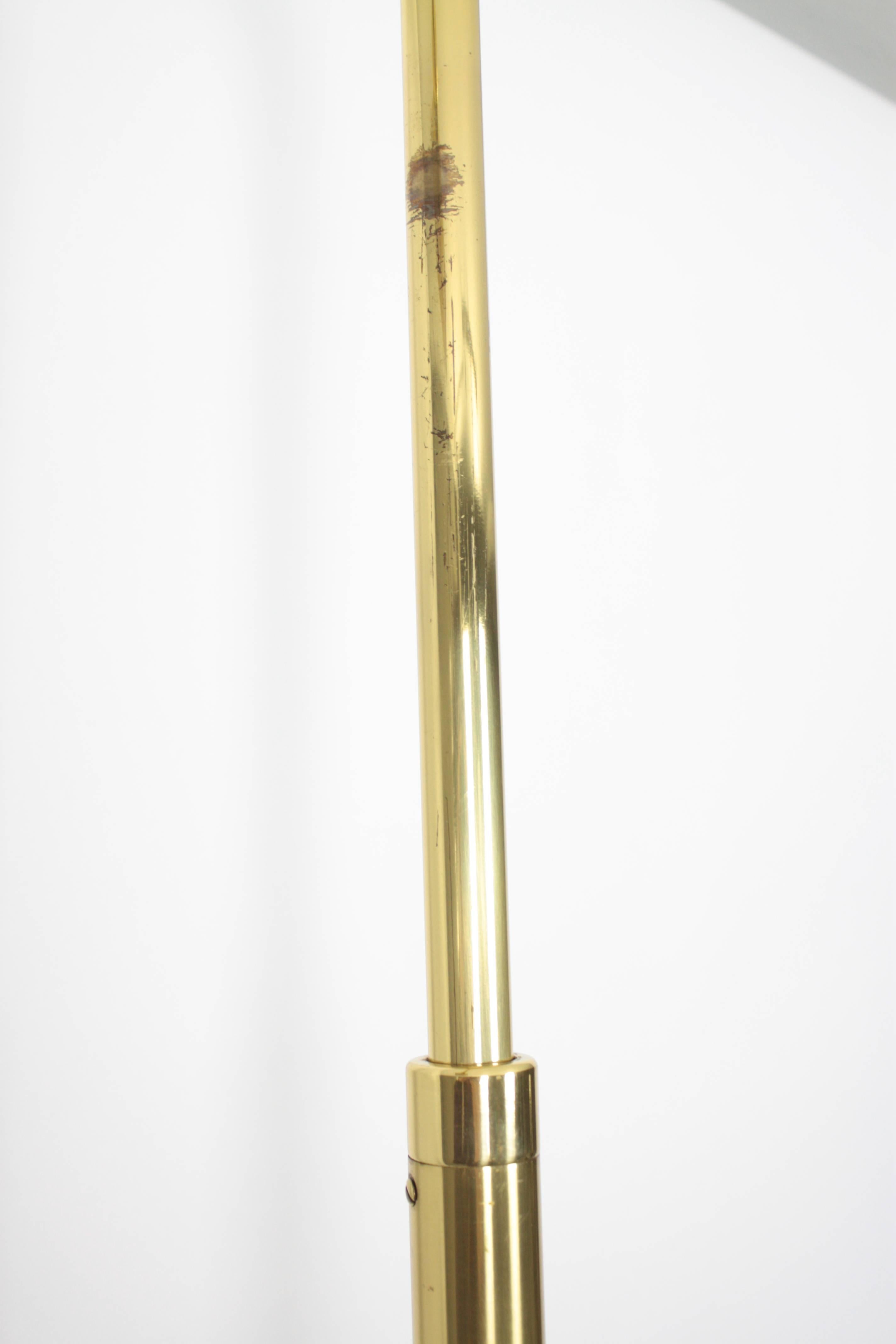 Spanish 1960s Signed HANSEN LAMPS NEW YORK Brass Swivel Floor Lamp