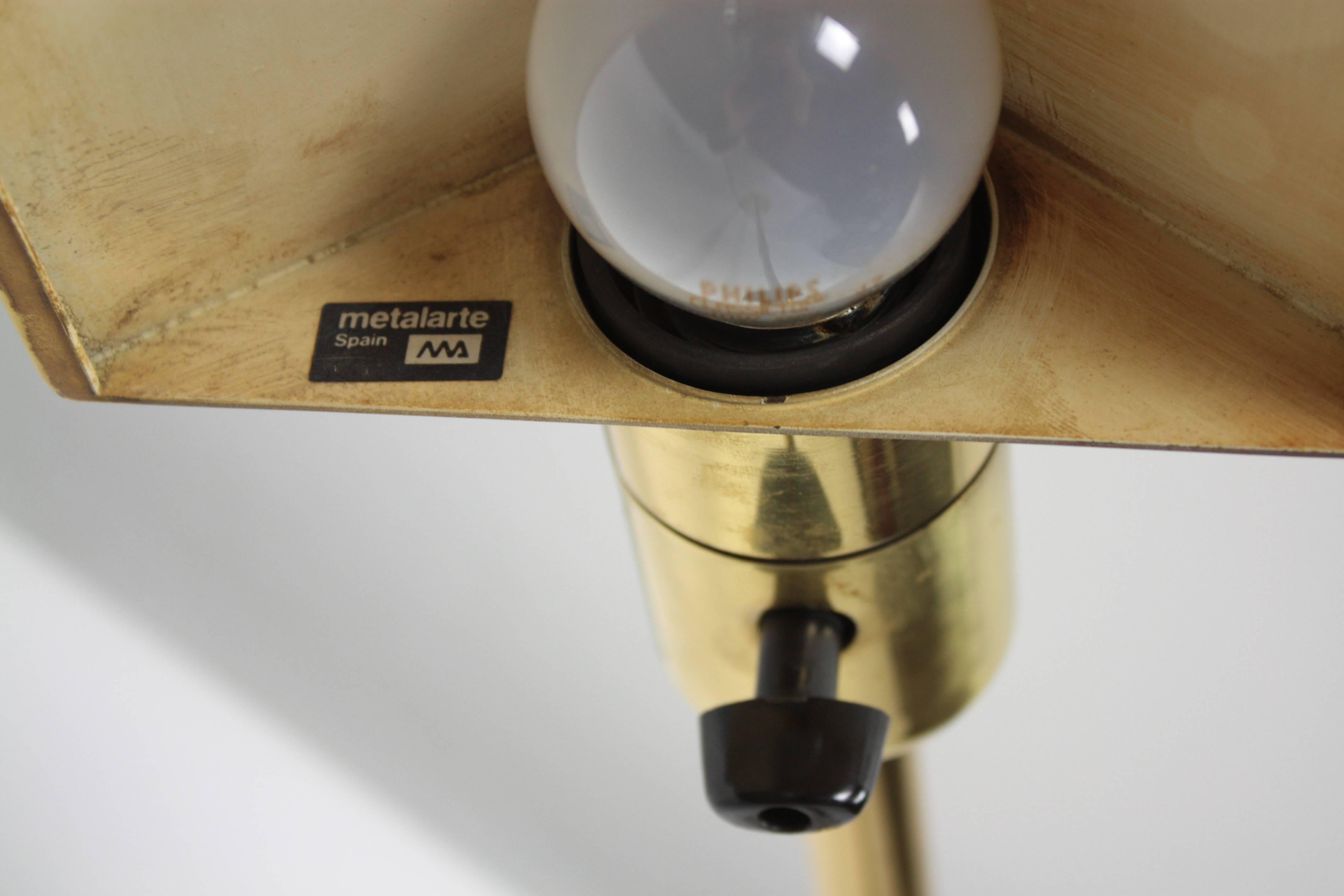 Polished 1960s Signed HANSEN LAMPS NEW YORK Brass Swivel Floor Lamp