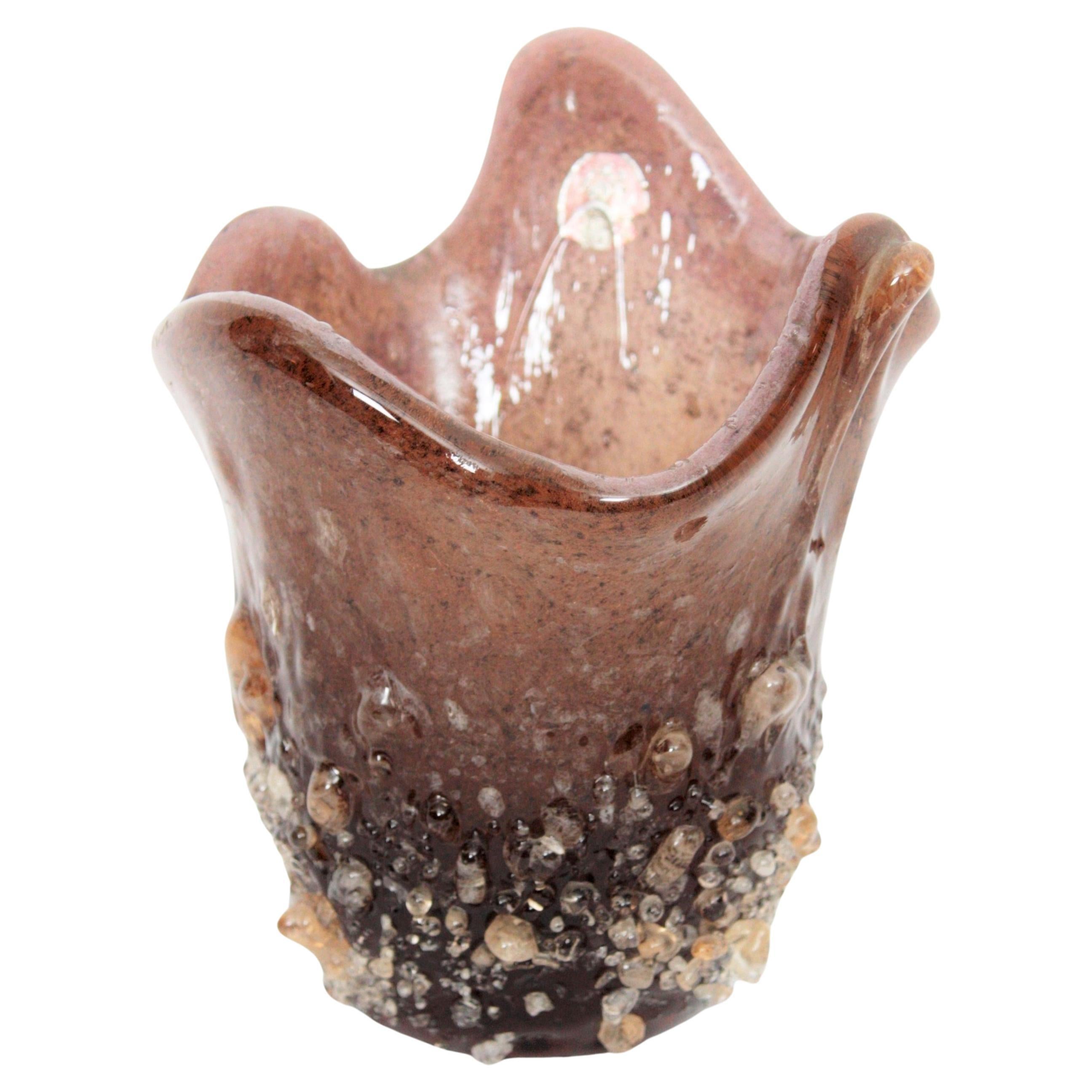 Vaso Fazzoletto in vetro artistico di Murano della metà del secolo scorso