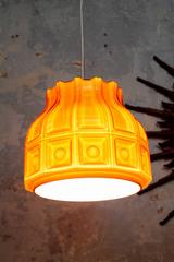 Lámpara colgante de cristal ámbar Helena Tynell, Suecia, años 60