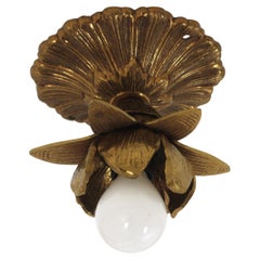 Plafoniera Bud Flower in bronzo, Spagna, anni '50