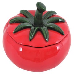 Massive Red Tomato Glazed Ceramic Tureen Centerpiece, 1960s