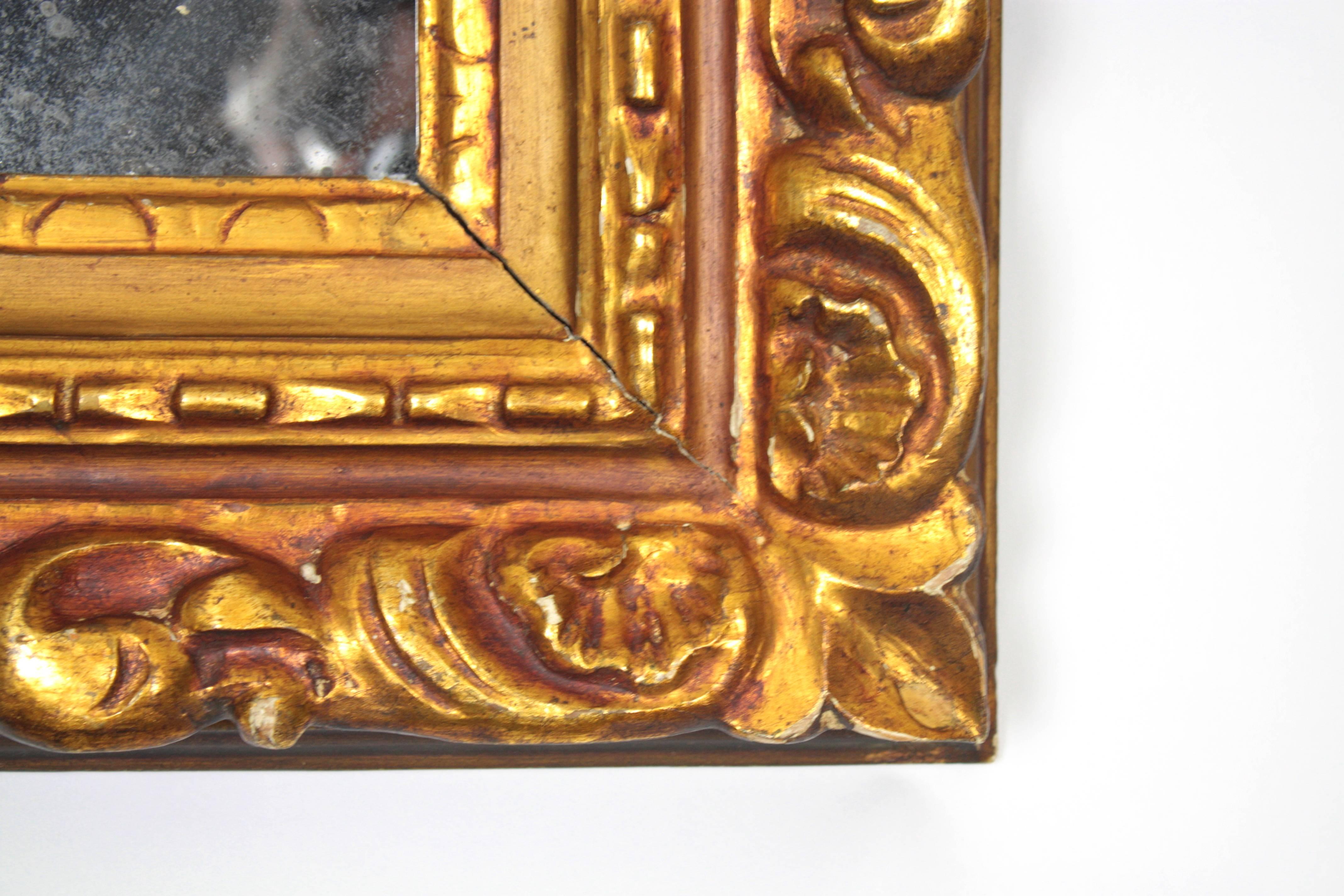 Espagnol Miroir / cadre baroque espagnol en bois doré sculpté en vente