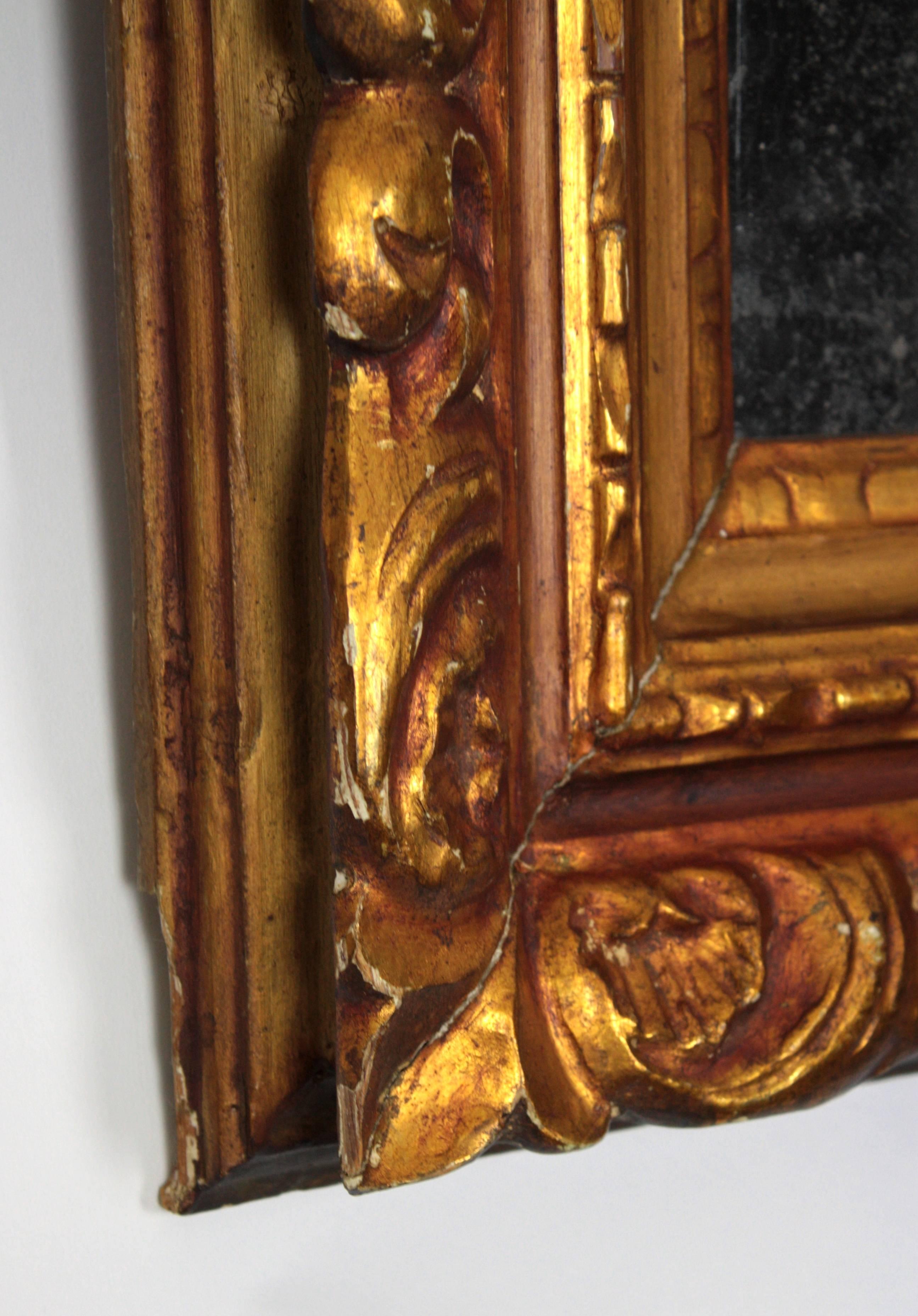 Miroir / cadre baroque espagnol en bois doré sculpté Bon état - En vente à Barcelona, ES