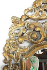 19th Century Spanish Rococo Style Giltwood Mirror with White Patina Finish
