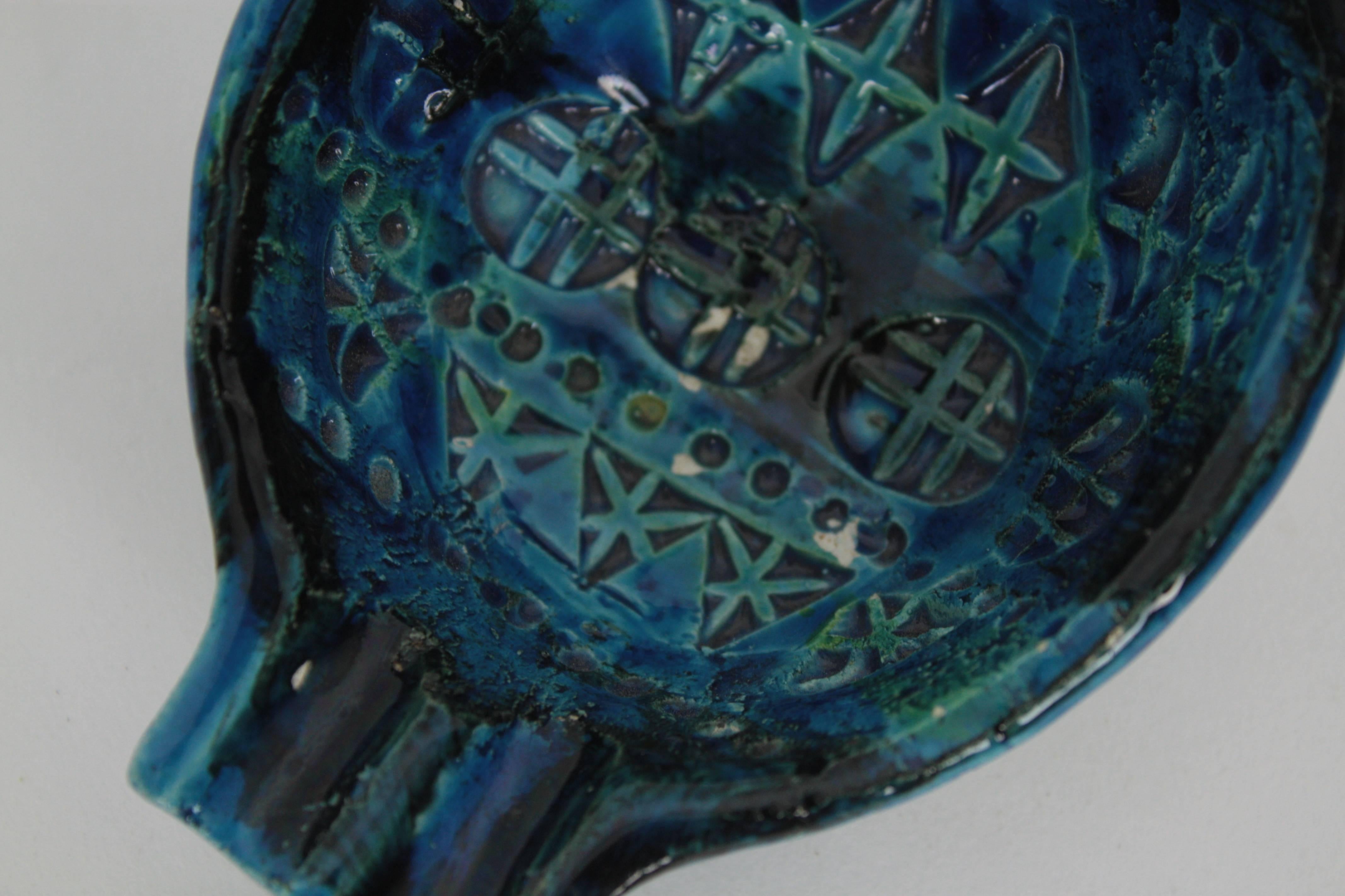 Aldo Londi for Bitossi Set of Rimini Blue Glazed Ceramic Ashtrays 1