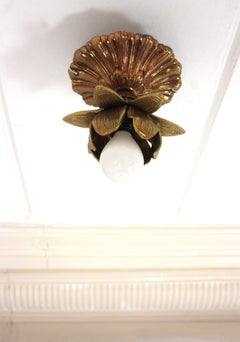 Bud Flower Ceiling Light Fixture in Bronze, Spain 1950s