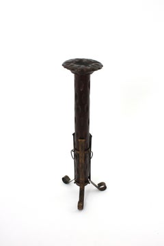 Hand-carved Pine Wood Smokers Table / Side Table, Spanish Colonial Style, 1940s