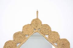 Unique Mid-20th Century Spanish Esparto Grass Rhombus Mirror