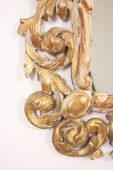 19th Century Rococo Style Giltwood Mirror in White Patina Finish