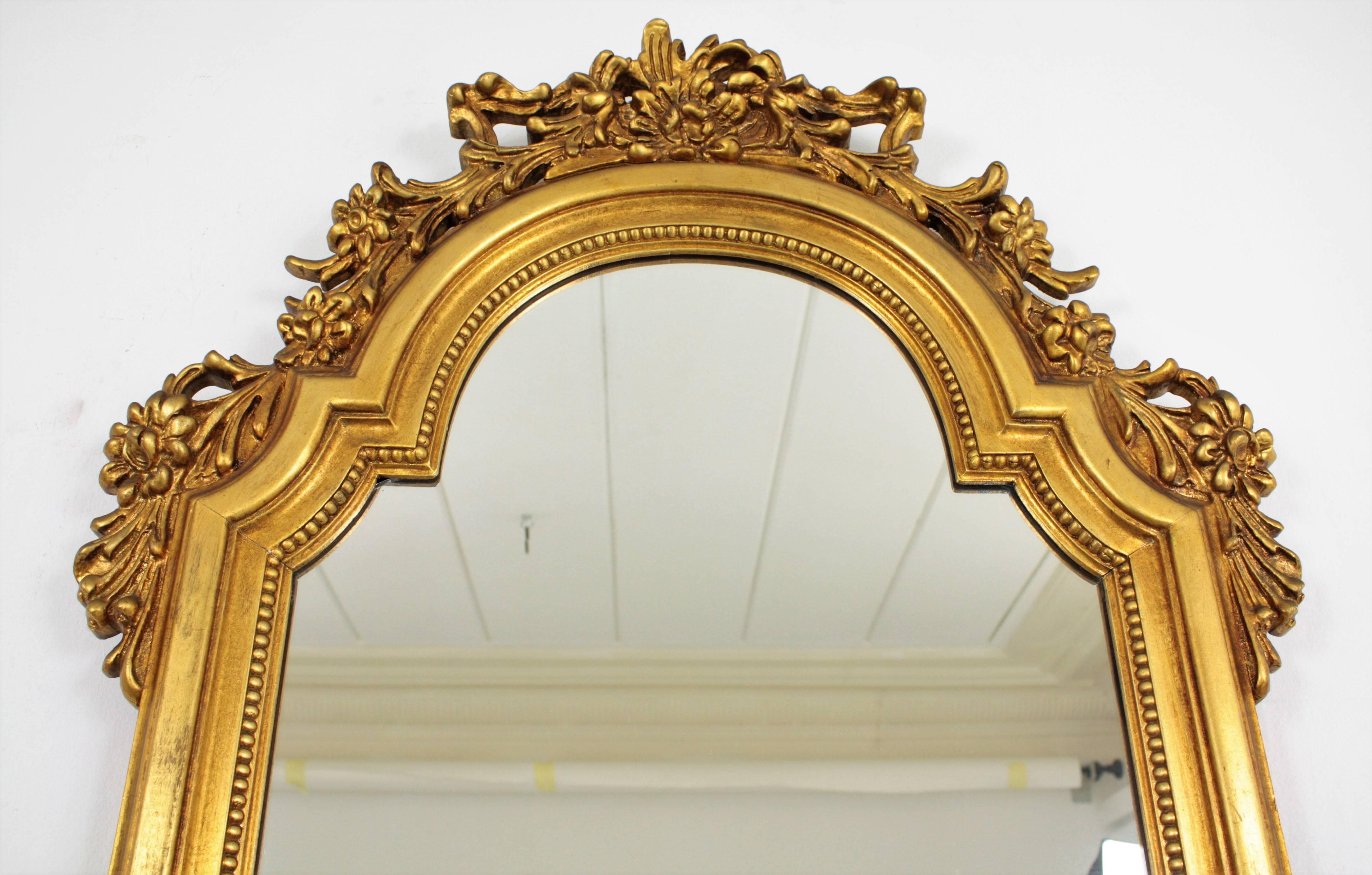Francisco Hurtado Regency Carved Giltwood Mirror, Spain, 1960s In Excellent Condition In Barcelona, ES