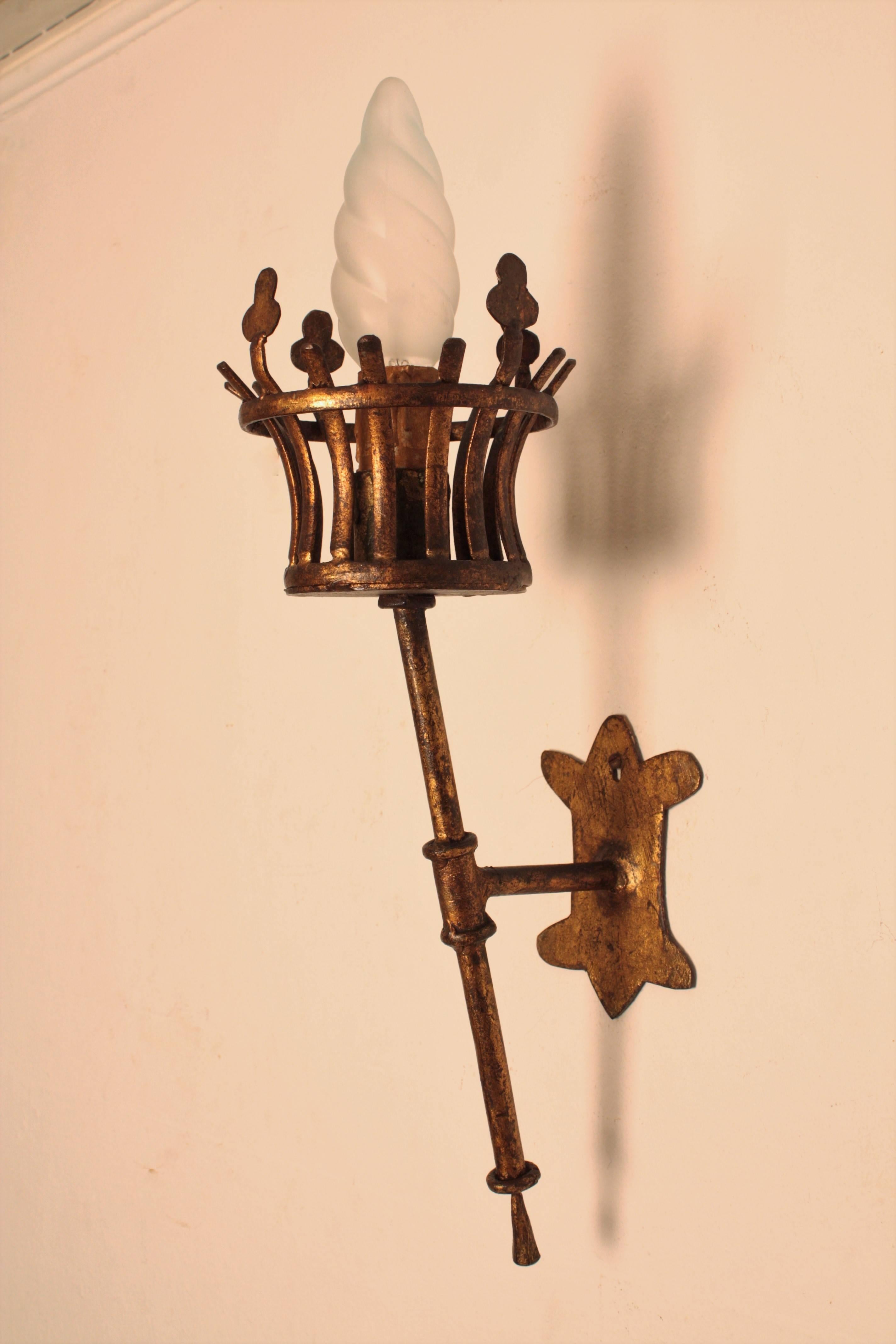 medieval torch wall sconce