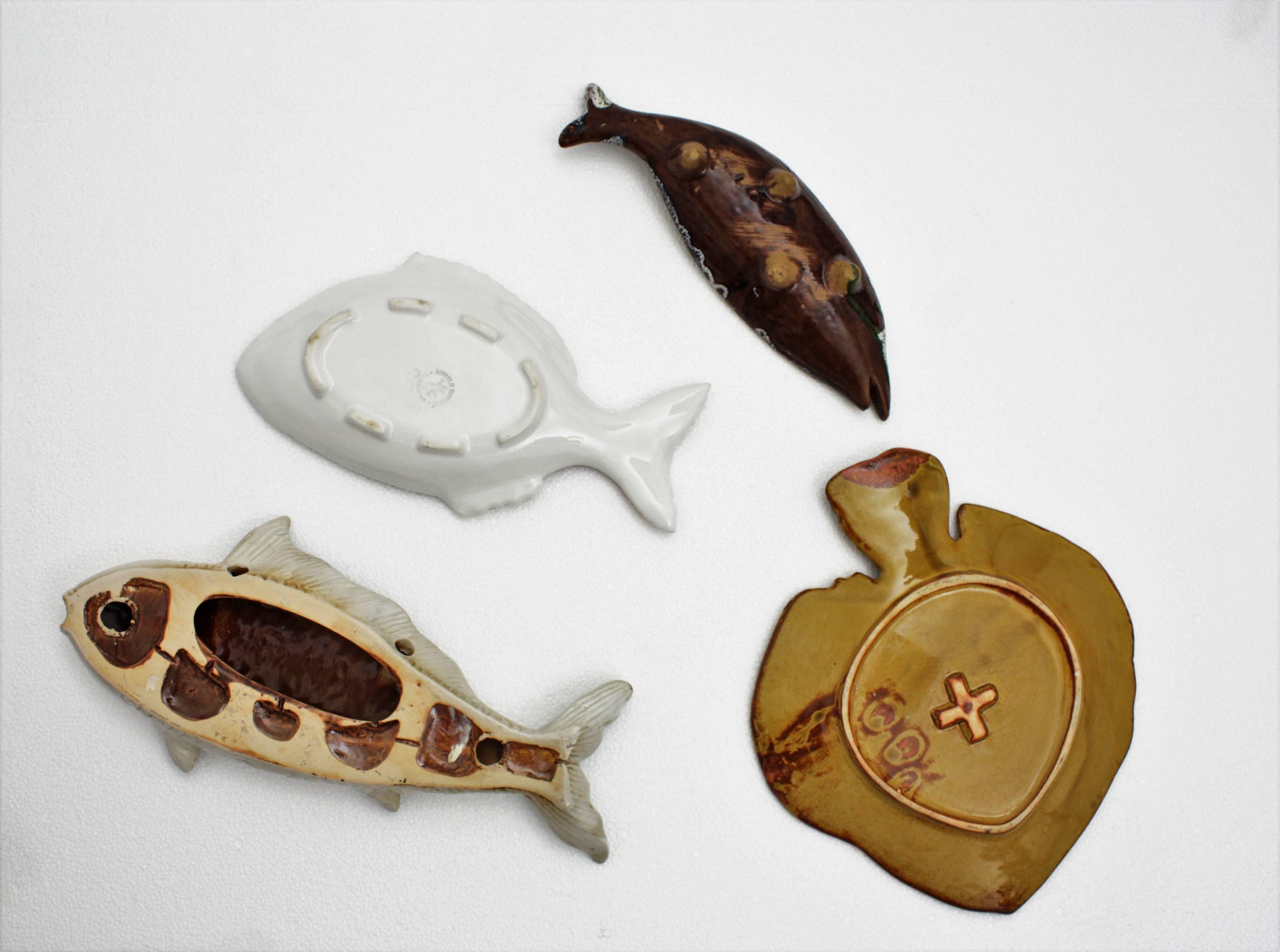 Set of Nine Mid-Century Modern Ceramic and Porcelain Fishes Wall Decoration 1