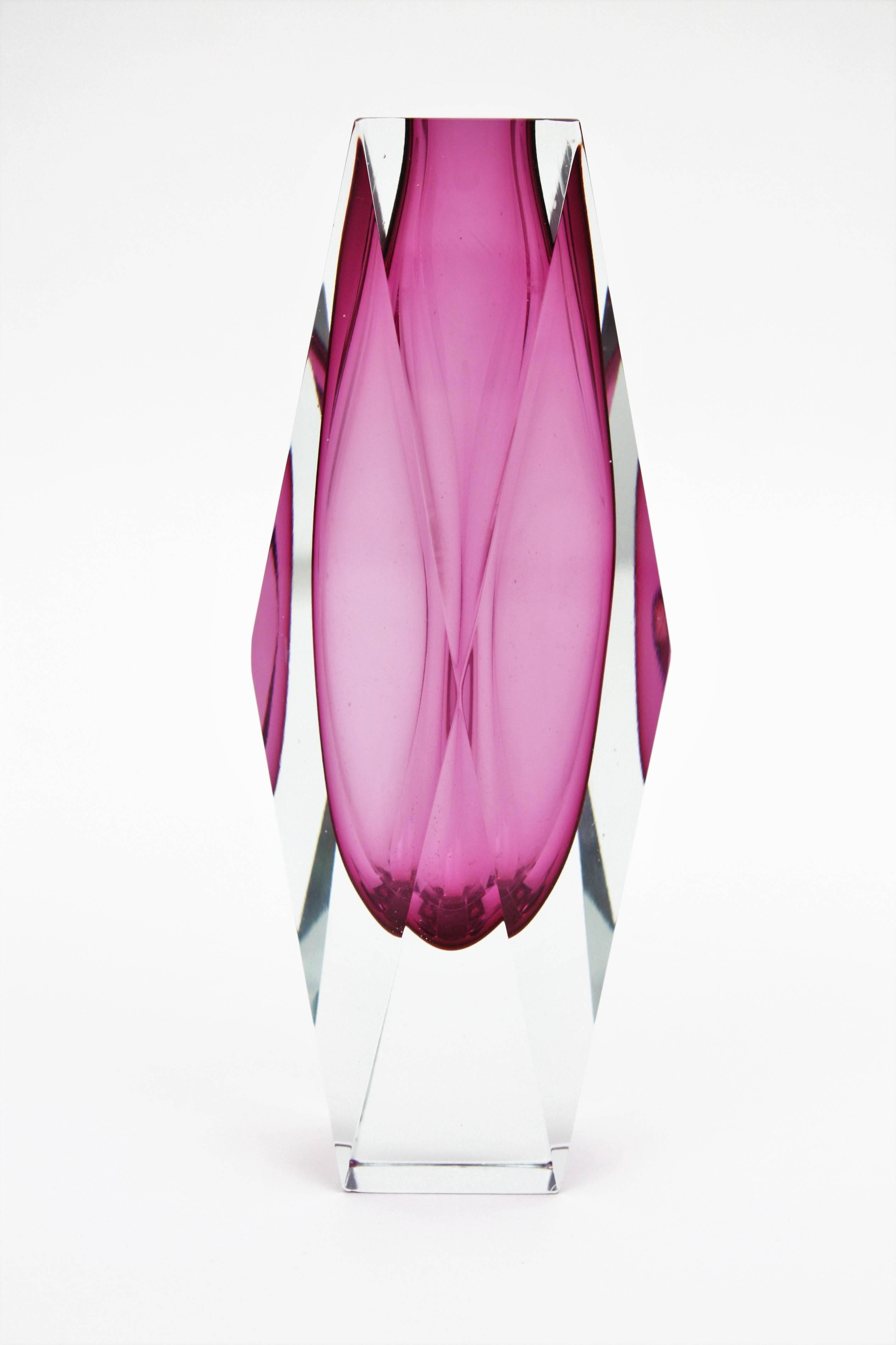 pink murano vase
