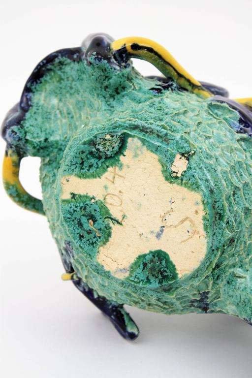 Italian 1950s Colorful Glazed Ceramic Fish Sculpture For Sale at 1stdibs