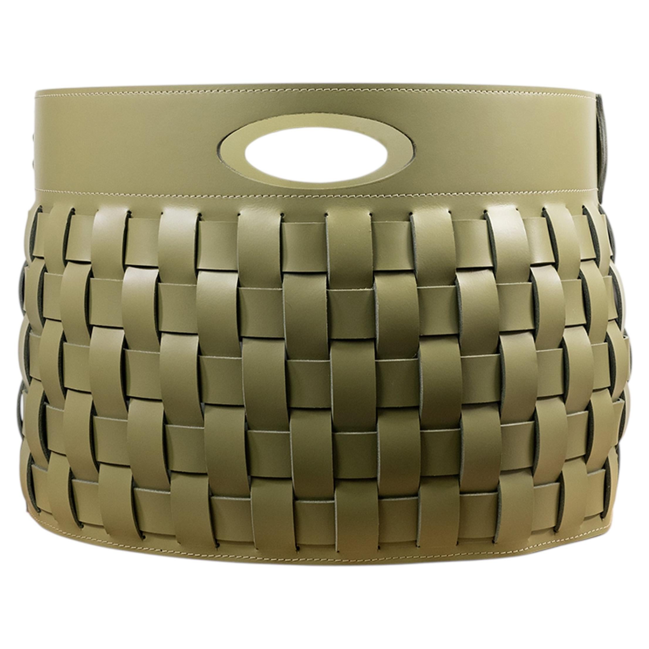 Cesto portaoggetti THESA Oval di Limac Design, in pelle intrecciata, stile moderno