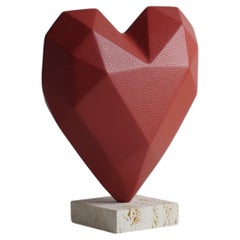 Adorno en forma de corazón de cuero y travertino CORIS - Impresión 3D