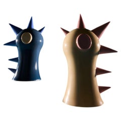 Oggetto scultoreo in gres Pika in beige, design contemporaneo
