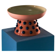 Ciotola scultorea in gres di JR.Octo in arancione, design contemporaneo