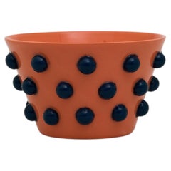 Nubo Orange Sculptural Stoneware Bowl, Contemporary Design