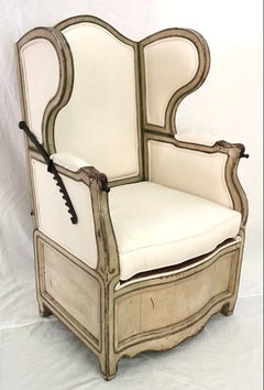 A Very Rare French Period Louis XVI Reclining Invalid Chair c.1780