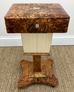 Early 19th c. Regency Tortoiseshell Sewing Work Table