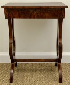 19th c. Austrian Biedermeier Walnut Sewing Table