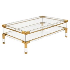 Maison Jansen Vitrine Coffee Table, Brass & Acrylic, Circa 1970