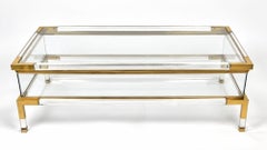 Maison Jansen Vitrine Coffee Table, Brass & Acrylic, Circa 1970