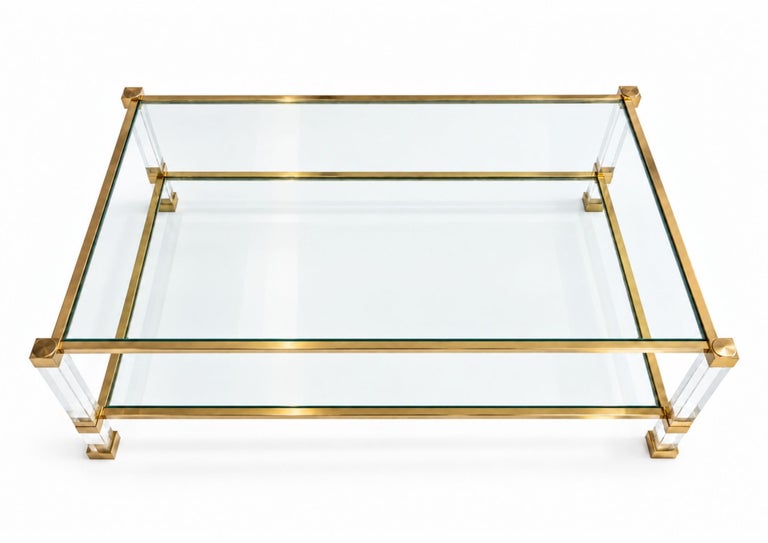 Pierre Vandel 70sフランス製 ヴィンテージ コーヒーテーブル Elegant Mid-century Signed Pierre Vandel two-tier Coffee Table