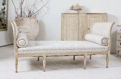 Neoclasssical Upholstered Gustavian Daybed, Sweden, circa 1770