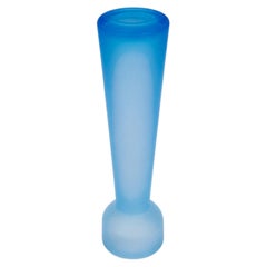 Mid-Century Italian Handblown Sky Blue Art Glass Vase, Circa 1970