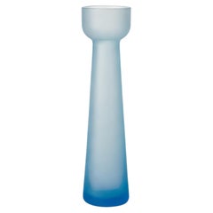 Mid-Century Italian Handblown Sky Blue Art Glass Vase, Circa 1970