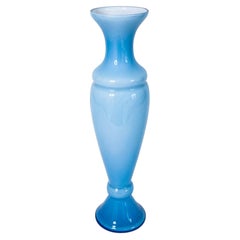 Early 20th-Century European Blue Opaline Glass Vase, Circa 1930