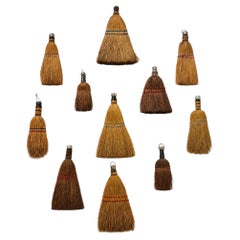Vintage and Antique Whisk Hand Brooms Collection, Folk Art Primitive Decor