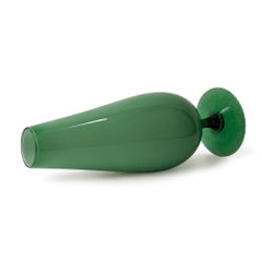 Vase d'art en verre sur pied, style « Mid-Century Modern », design italien, années 1960