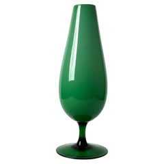 Vase d'art en verre sur pied, style « Mid-Century Modern », design italien, années 1960
