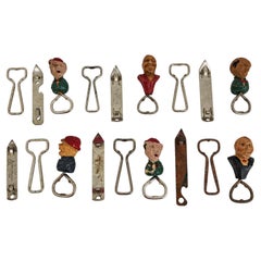 Vintage 18 Metal Bottle Openers & Figural Corkscrews Collection, 1950