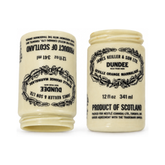 Vintage James Keiller Dundee Marmalade Jars, Milk Glass, 1970s