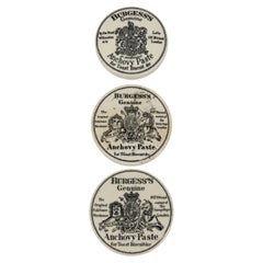 Victorian Antique English Pot Lids Set by Burgess, Circa 1880