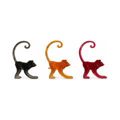 1960s Vintage Acrylic Cocktail Glass Markers Set with Monkey Figures