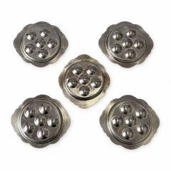 Vintage Silver-Tone Escargot Plates Set of Five, French Style.