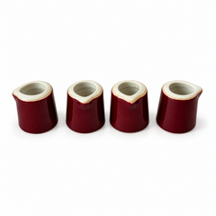 Set of 8 Hall China Creamers, Burgundy Glaze, Mid-Century Modern