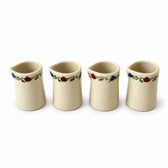 Set of Four Shenango Ivory Creamers, Ceramic, Needlepoint Design, 1950