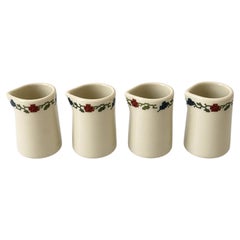Set of Four Shenango Ivory Creamers, Ceramic, Needlepoint Design, 1950
