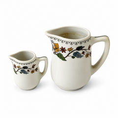 Vintage O.P.Co. Syracuse China Floral Pitcher and Creamers Set, 1950